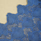 Blue Floral Crochet Cotton Denim Fabric AF-25860
