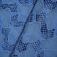 Blue Floral Crochet Cotton Denim Fabric AF-25860