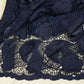 Indigo Floral Crochet Cotton Denim Fabric AF-25861