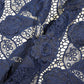 Indigo Floral Crochet Cotton Denim Fabric AF-25861