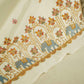 White Cutdana and Thread Embroidery Dyeable Cotton Fabric MTF-25879