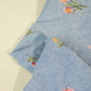Powder Blue Thread Embroidery Denim Fabric AF-25885