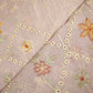 Lilac Hakoba Thread Emberoidery Mulmul Chanderi Fabric TA-25887
