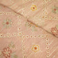 Peach Hakoba Thread Emberoidery Mulmul Chanderi Fabric TA-25888