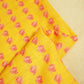 Yellow Floral Print Linen Fabric MTF-25896