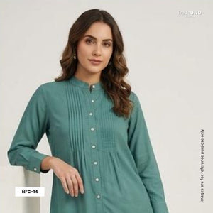 Sea Green Solid Chinon Fabric NFC-14 - TradeUNO