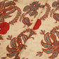 Beige Floral Mirror Work Micro Velvet 9000 Fabric MT-28260