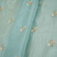 Sky Blue Zari Sequins Embroidery Chinnon Fabric RA-28264