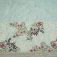 Sky Blue Zari Sequins Embroidery Chinnon Fabric RA-28264