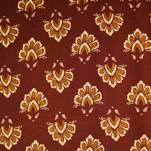Brown Floral Print Modal Satin Fabric MTF-26493