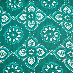 Green Floral Print Modal Satin Fabric MTF-26494
