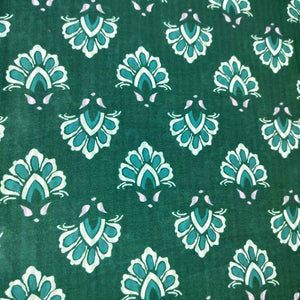 Green Floral Print Modal Satin Fabric MTF-26495