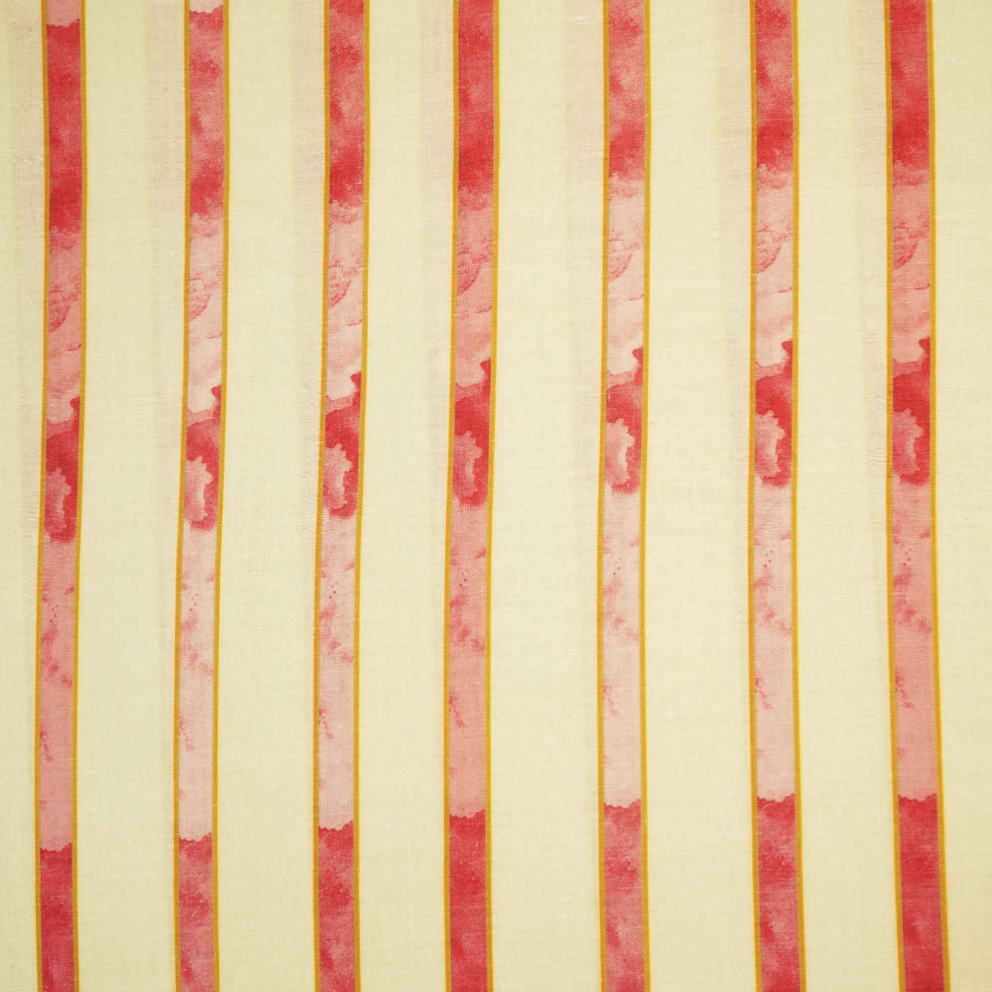 Cream Stripes Print Cotton Fabric MTF-26499