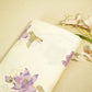 Cream & Purple Floral Print Cotton Fabric MTF-26500