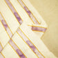 Cream & Purple Stripes Print Cotton Fabric MTF-26501