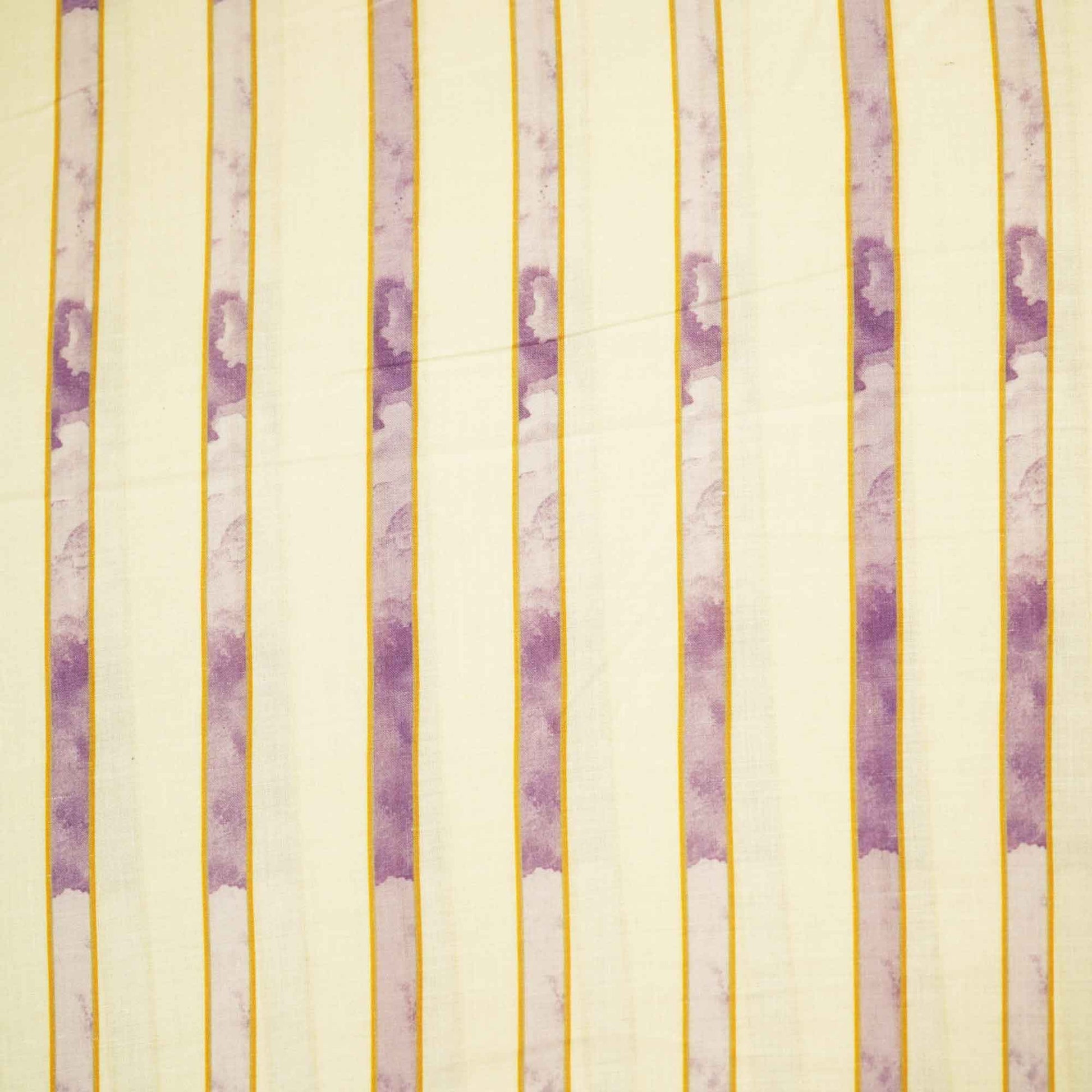 Cream & Purple Stripes Print Cotton Fabric MTF-26501