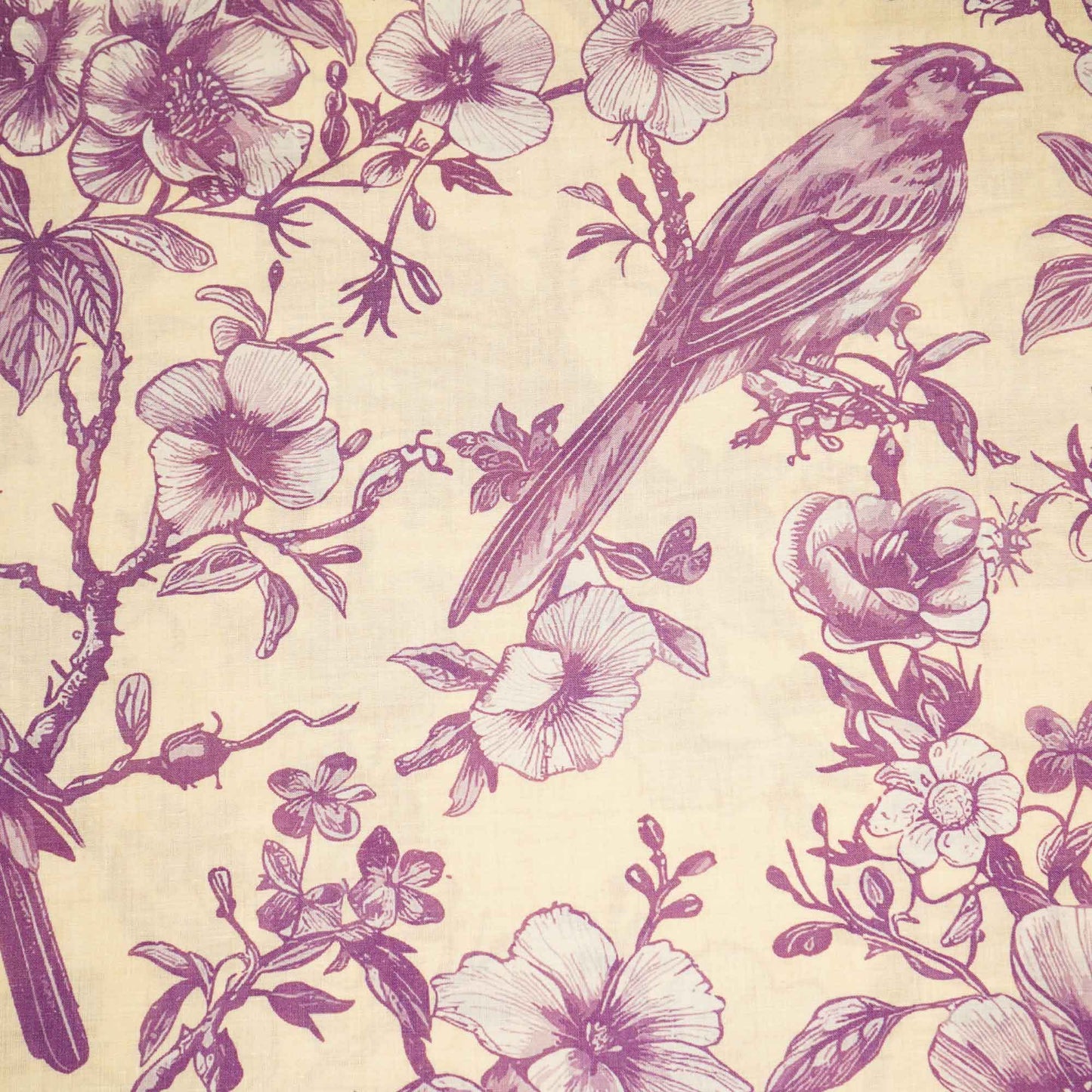 Peach & Purple Floral Print Cotton Fabric MTF-26502
