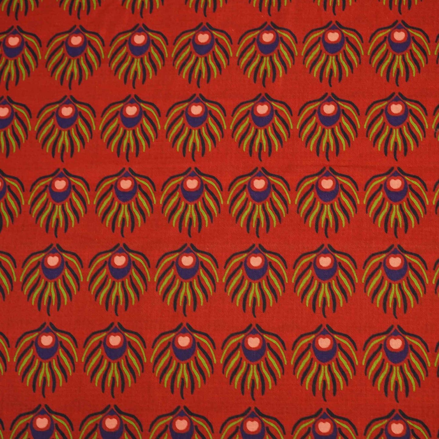 Red Abstract Print Muslin Fabric MTF-26504
