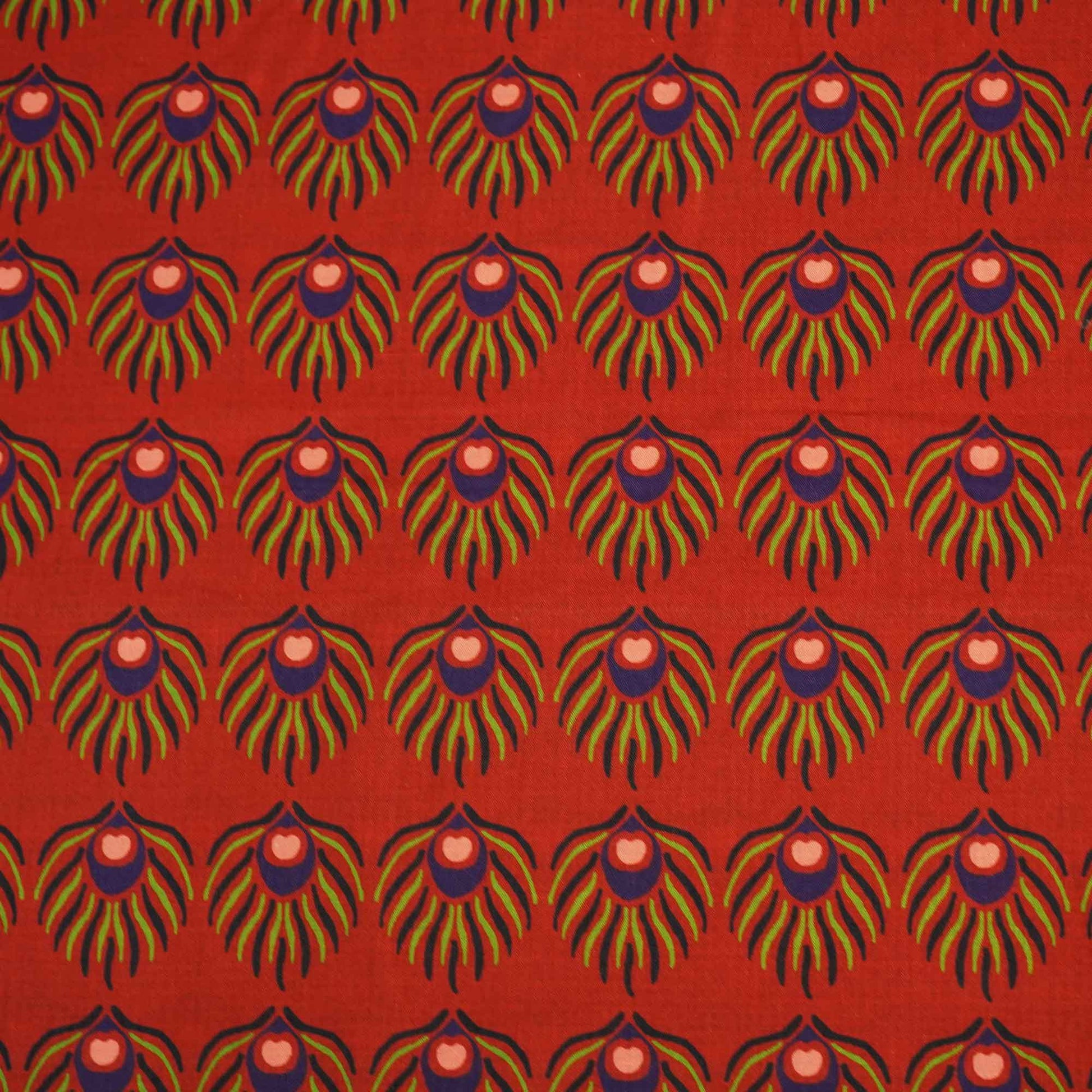 Red Abstract Print Muslin Fabric MTF-26504