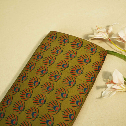 Green Abstract Print Muslin Fabric MTF-26505