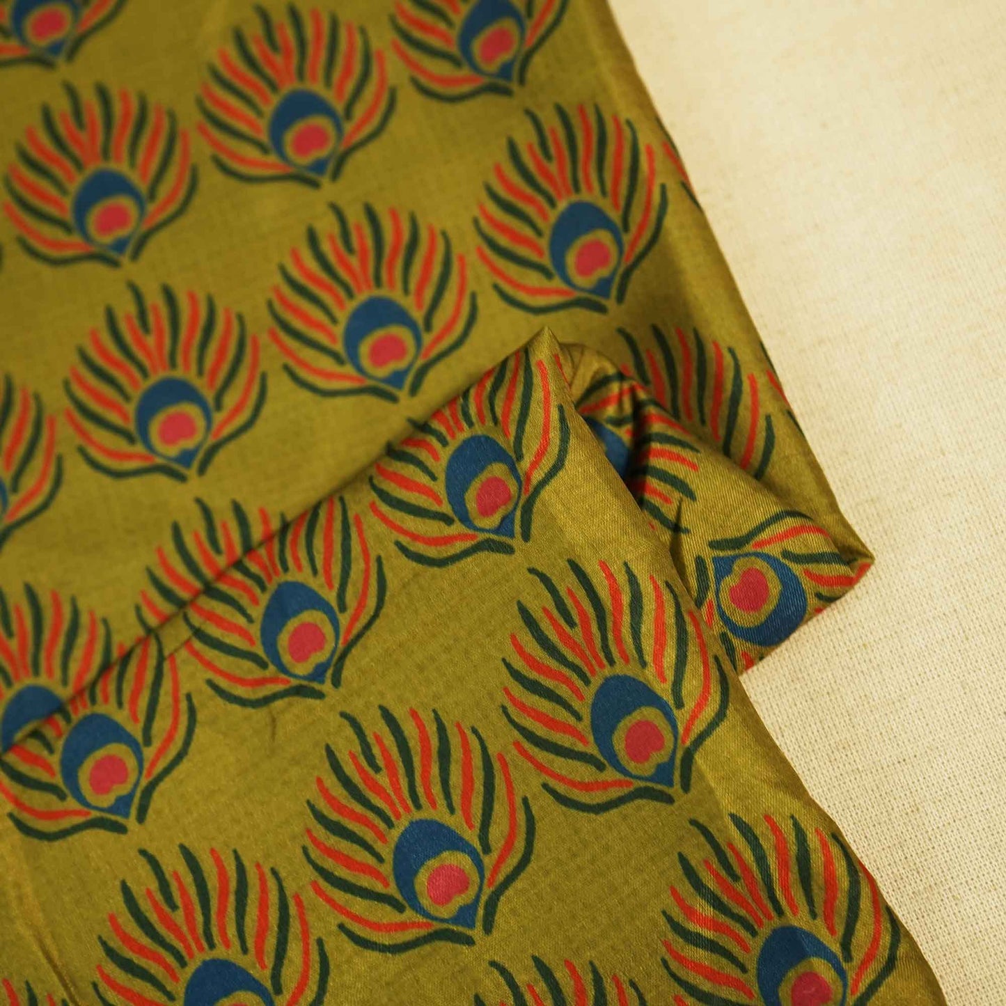 Green Abstract Print Muslin Fabric MTF-26505
