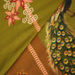 Green Bird Print Muslin Fabric MTF-26506