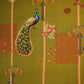 Green Bird Print Muslin Fabric MTF-26506