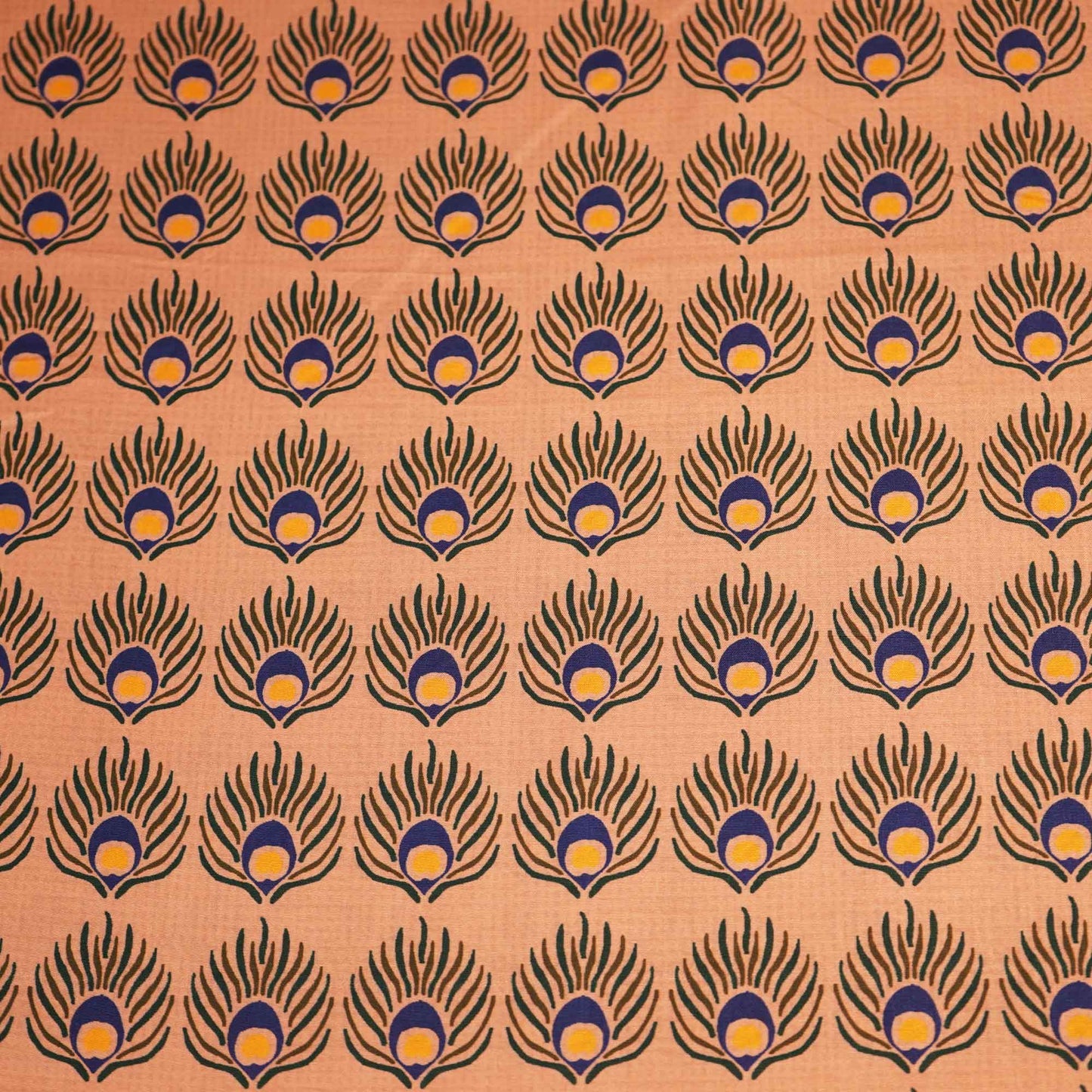 Light Brown Abstract Print Muslin Fabric MTF-26512