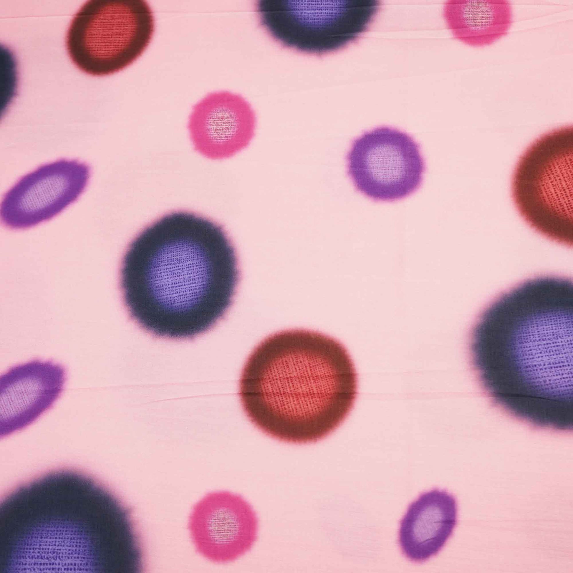 Pink Multicolor Polka Dot Print Muslin Fabric MTF-26513