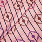 Pink Multicolor Stripes Print Muslin Fabric MTF-26514
