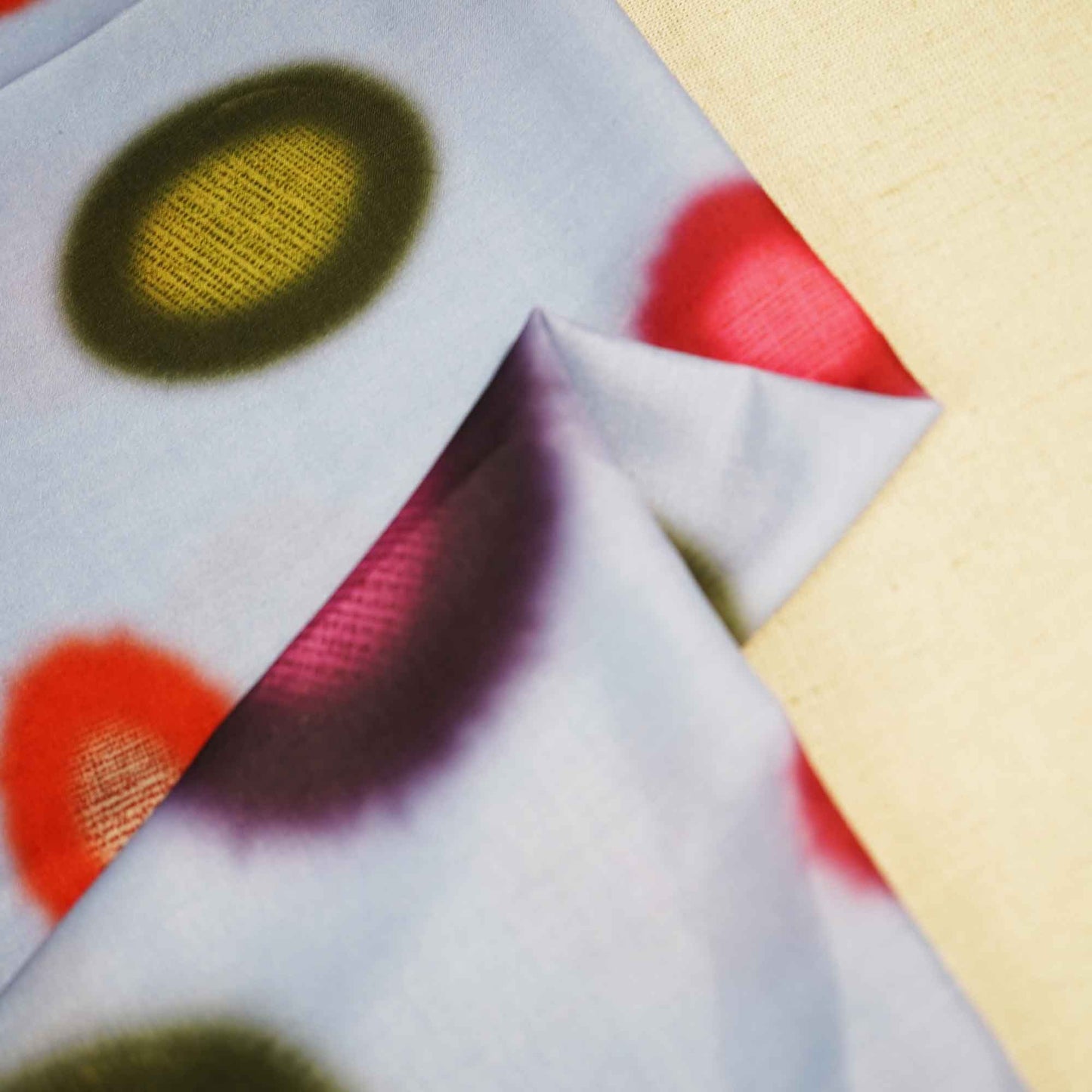 Powder Blue Multicolor Polka Dot Print Muslin Fabric MTF-26515