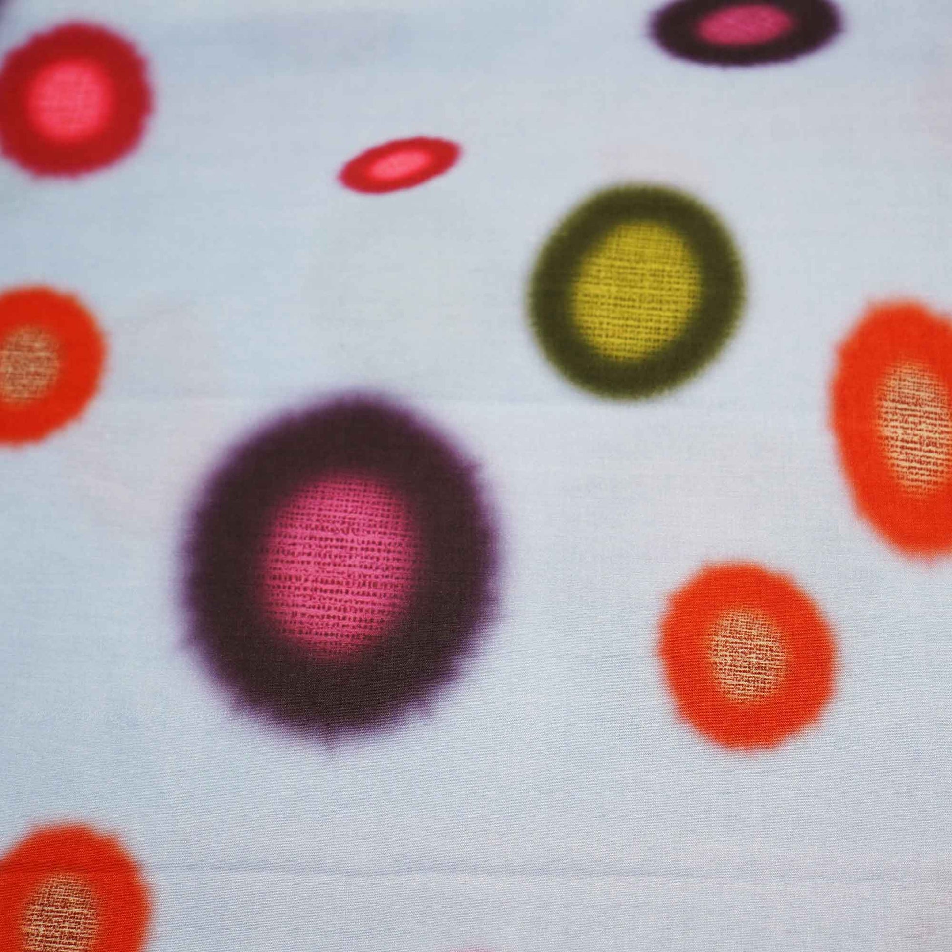 Powder Blue Multicolor Polka Dot Print Muslin Fabric MTF-26515