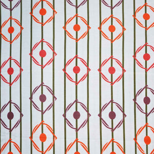 Powder Blue Multicolor Stripes Print Muslin Fabric MTF-26516