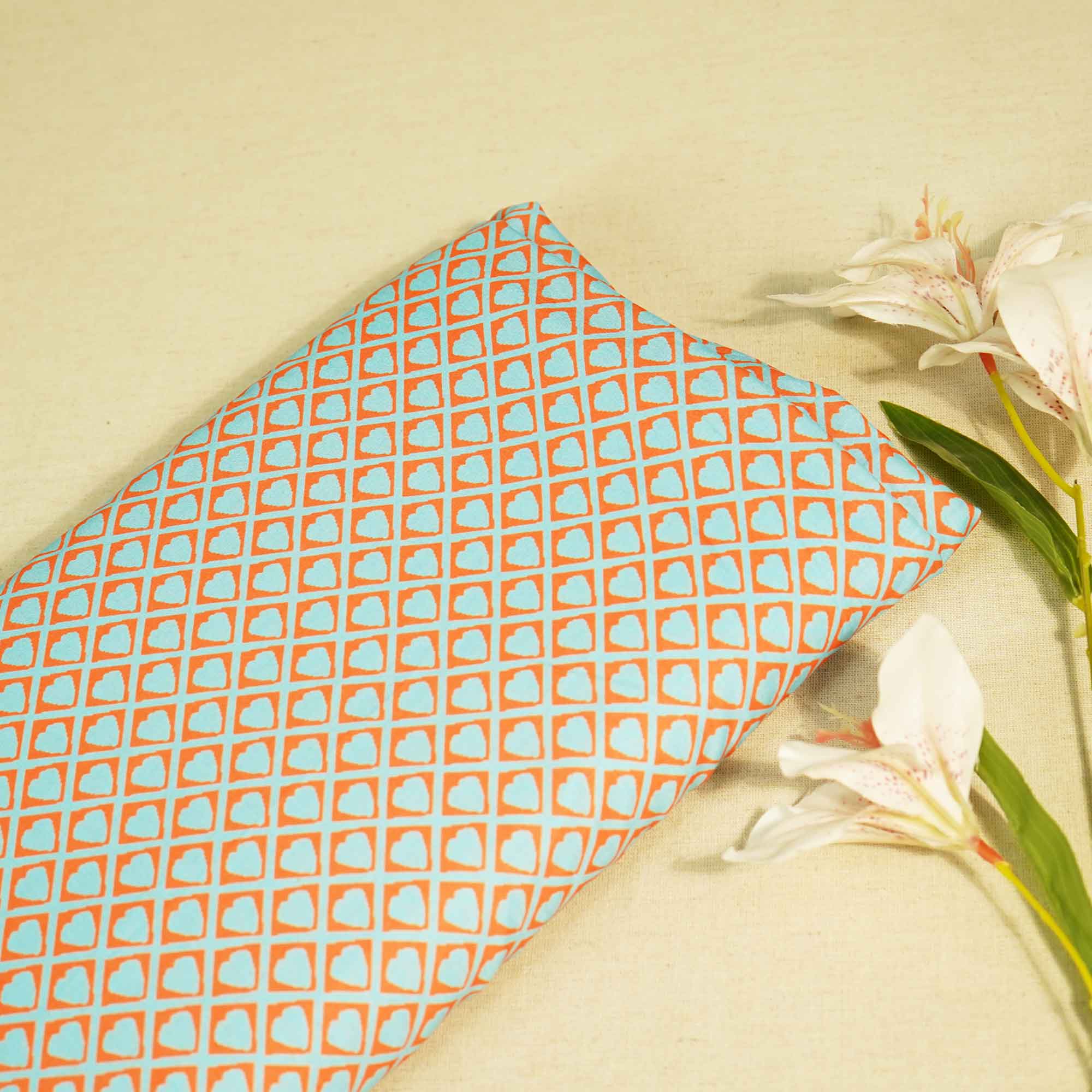 Blue Geometrical Print Muslin Fabric MTF-26517