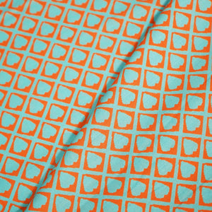 Blue Geometrical Print Muslin Fabric MTF-26517