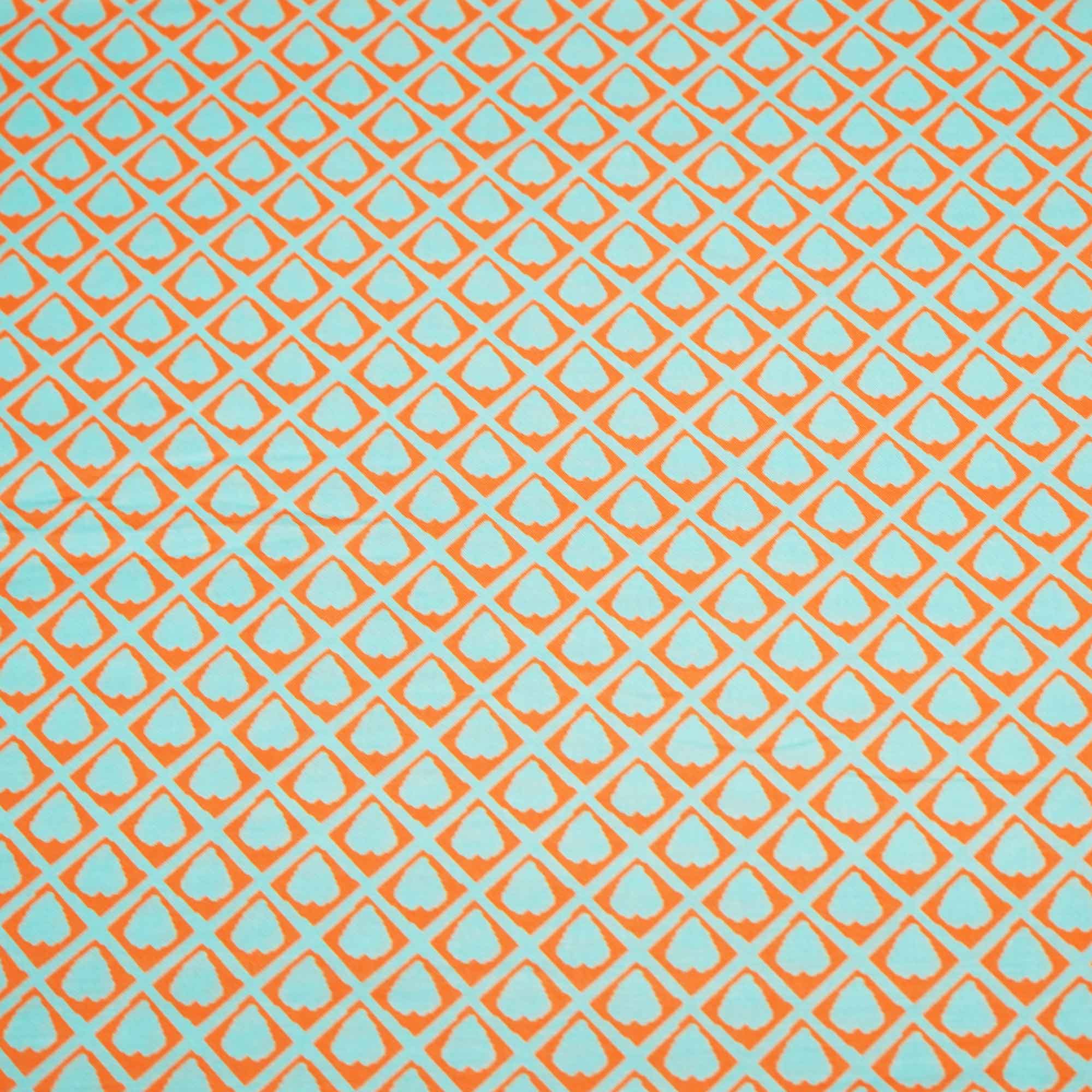 Blue Geometrical Print Muslin Fabric MTF-26517