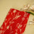 Red Floral Hakoba Embroidery Cotton Fabric CF-26520