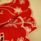 Red Floral Hakoba Embroidery Cotton Fabric CF-26520
