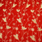 Red Floral Hakoba Embroidery Cotton Fabric CF-26520