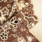 Dark Brown Floral Hakoba Embroidery Cotton Fabric CF-26523