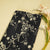 Navy Blue Floral Hakoba Embroidery Cotton Fabric CF-26525