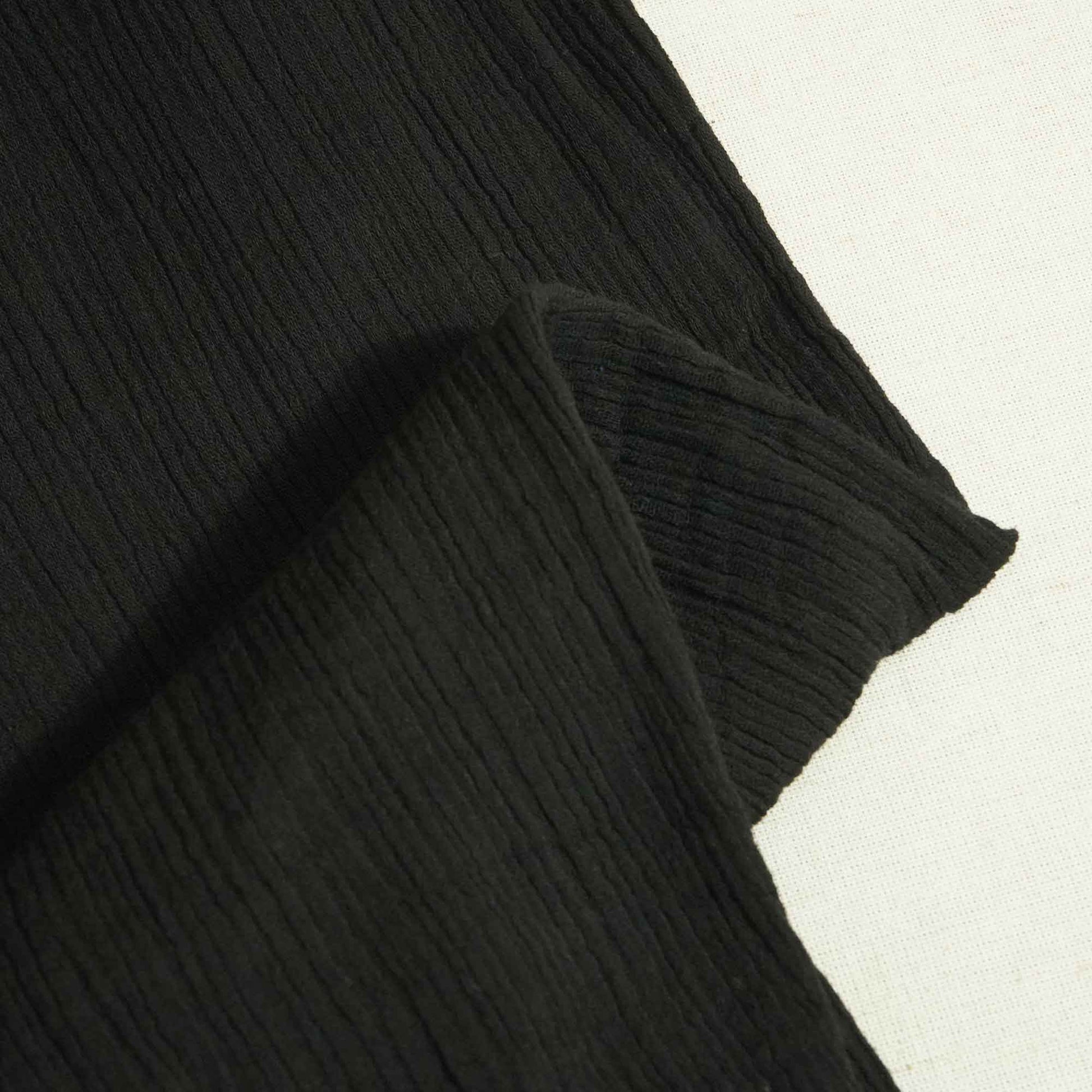 Black Solid Double Cotton Fabric SKE-26535