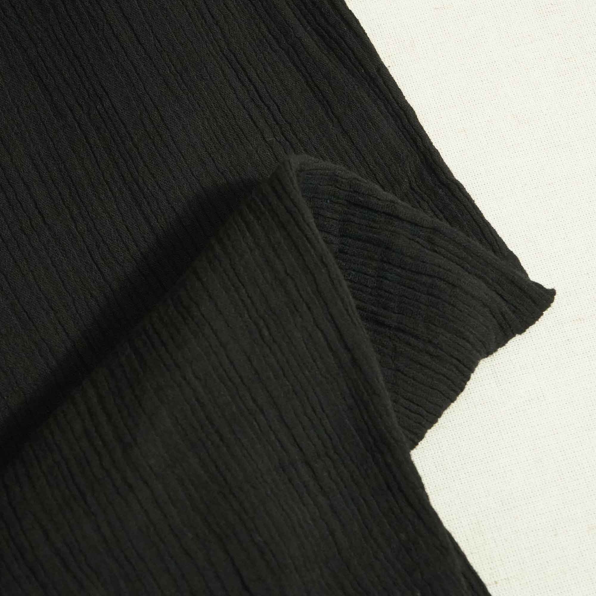 Black Solid Double Cotton Fabric SKE-26535