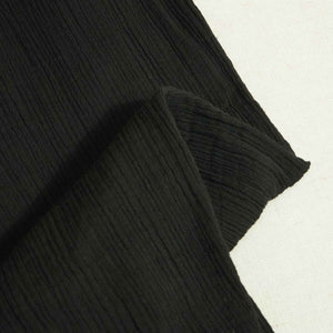 Black Solid Double Cotton Fabric SKE-26535