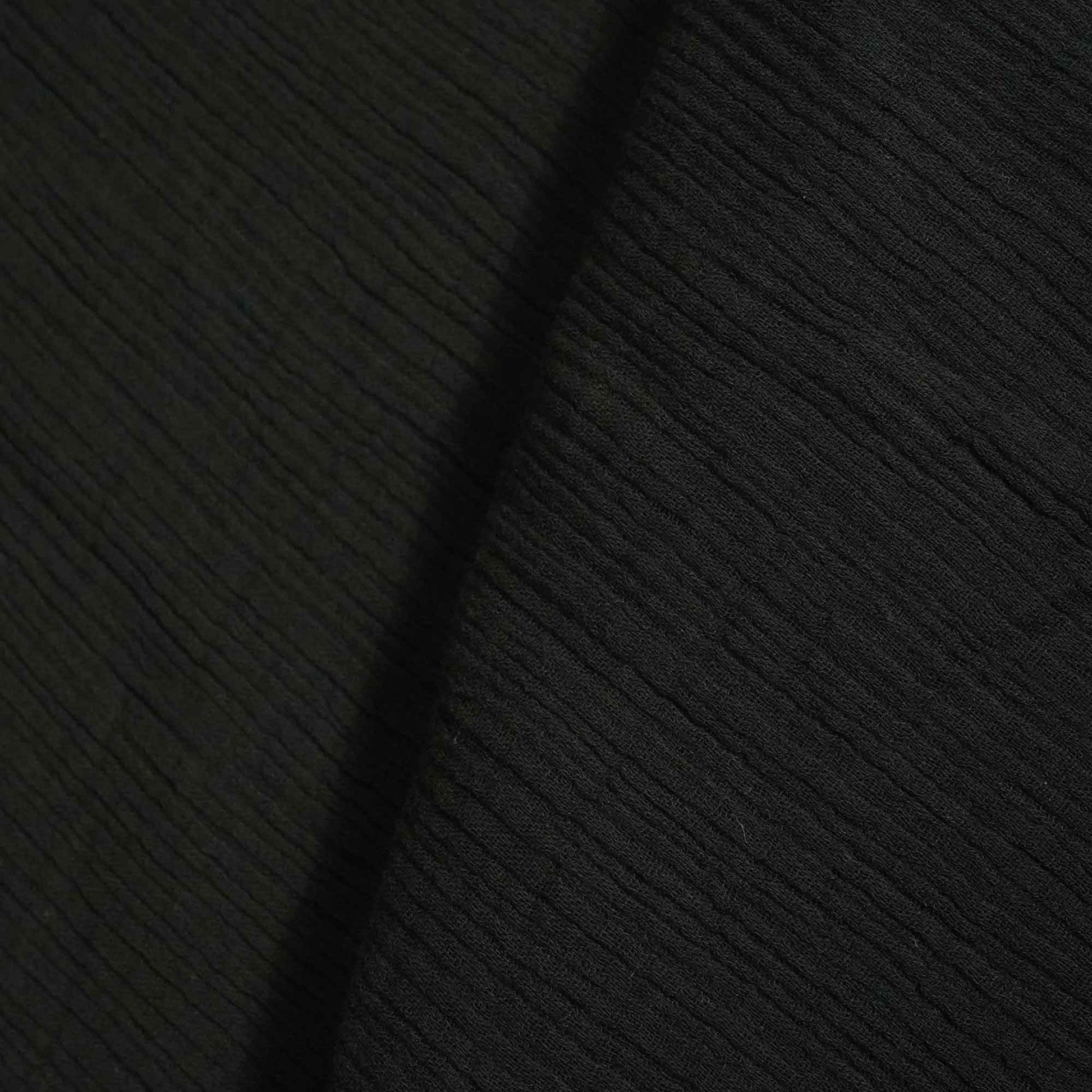 Black Solid Double Cotton Fabric SKE-26535