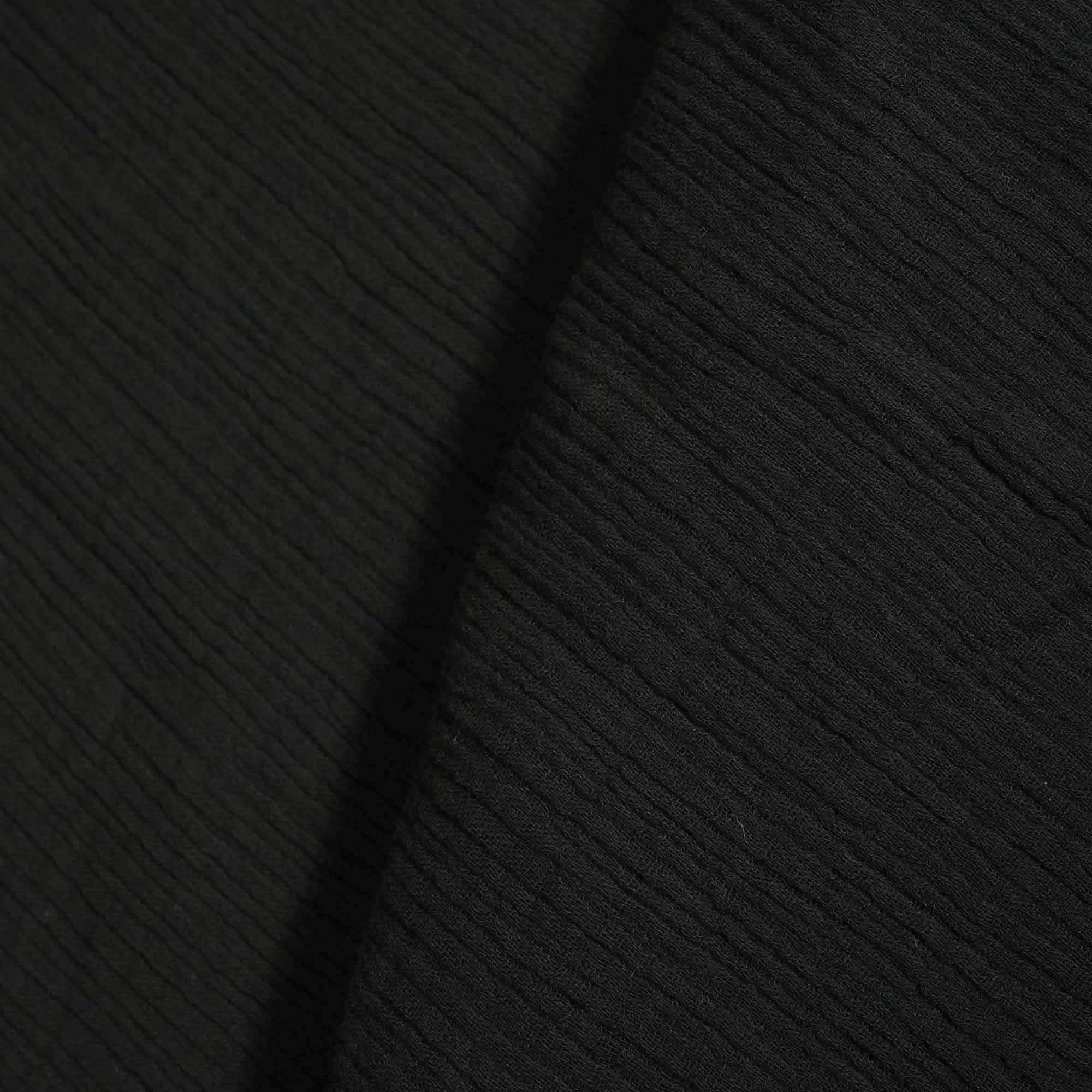 Black Solid Double Cotton Fabric SKE-26535