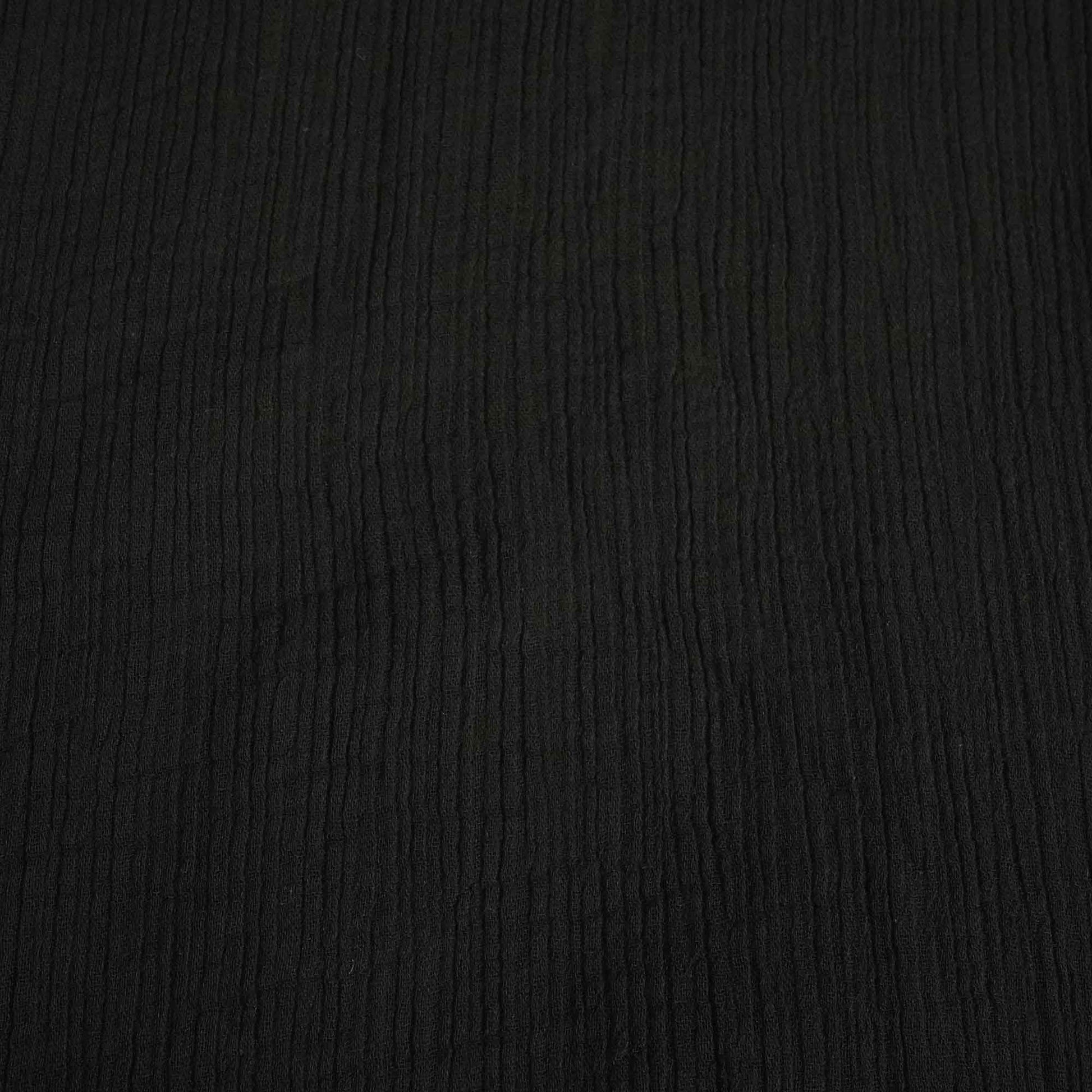 Black Solid Double Cotton Fabric SKE-26535