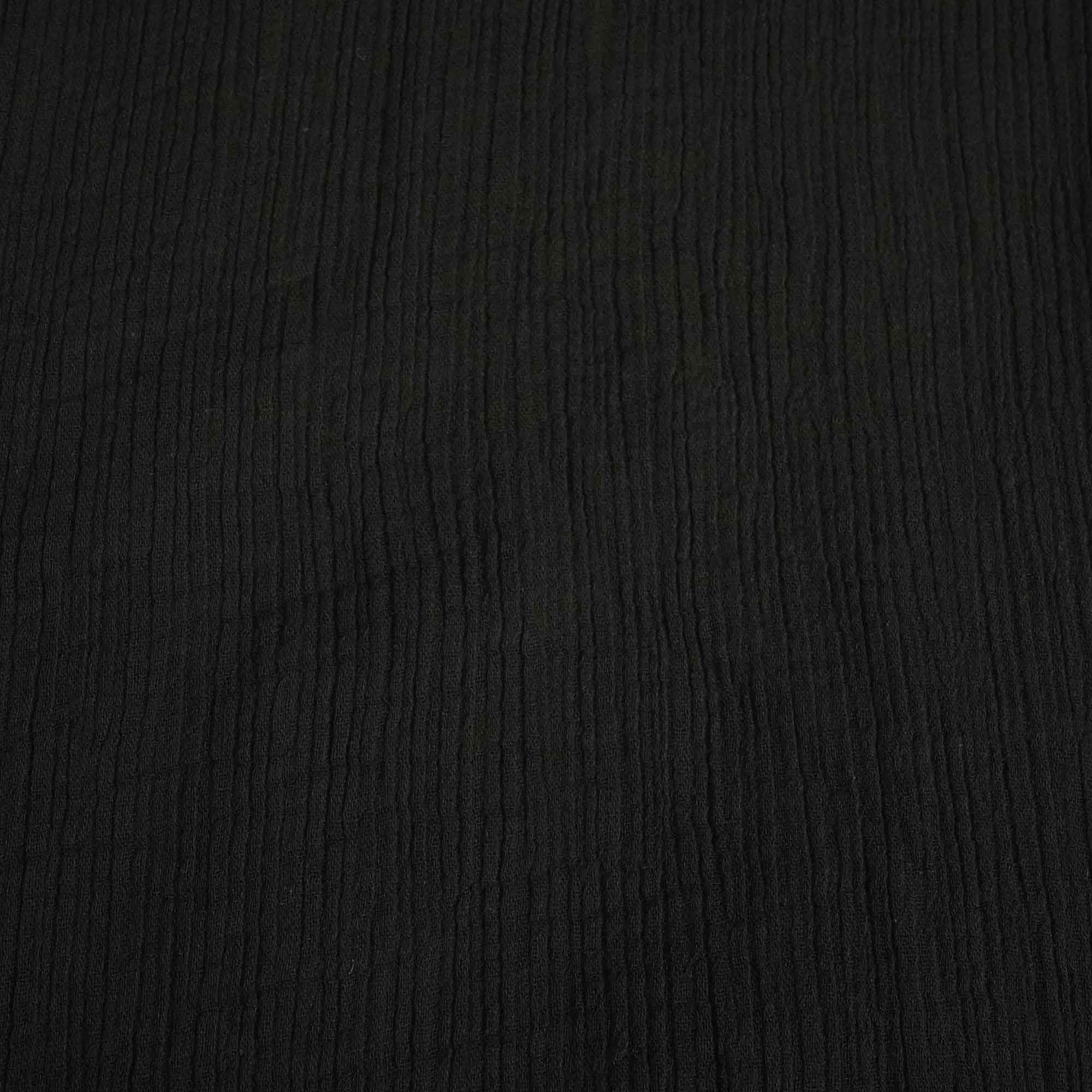 Black Solid Double Cotton Fabric SKE-26535
