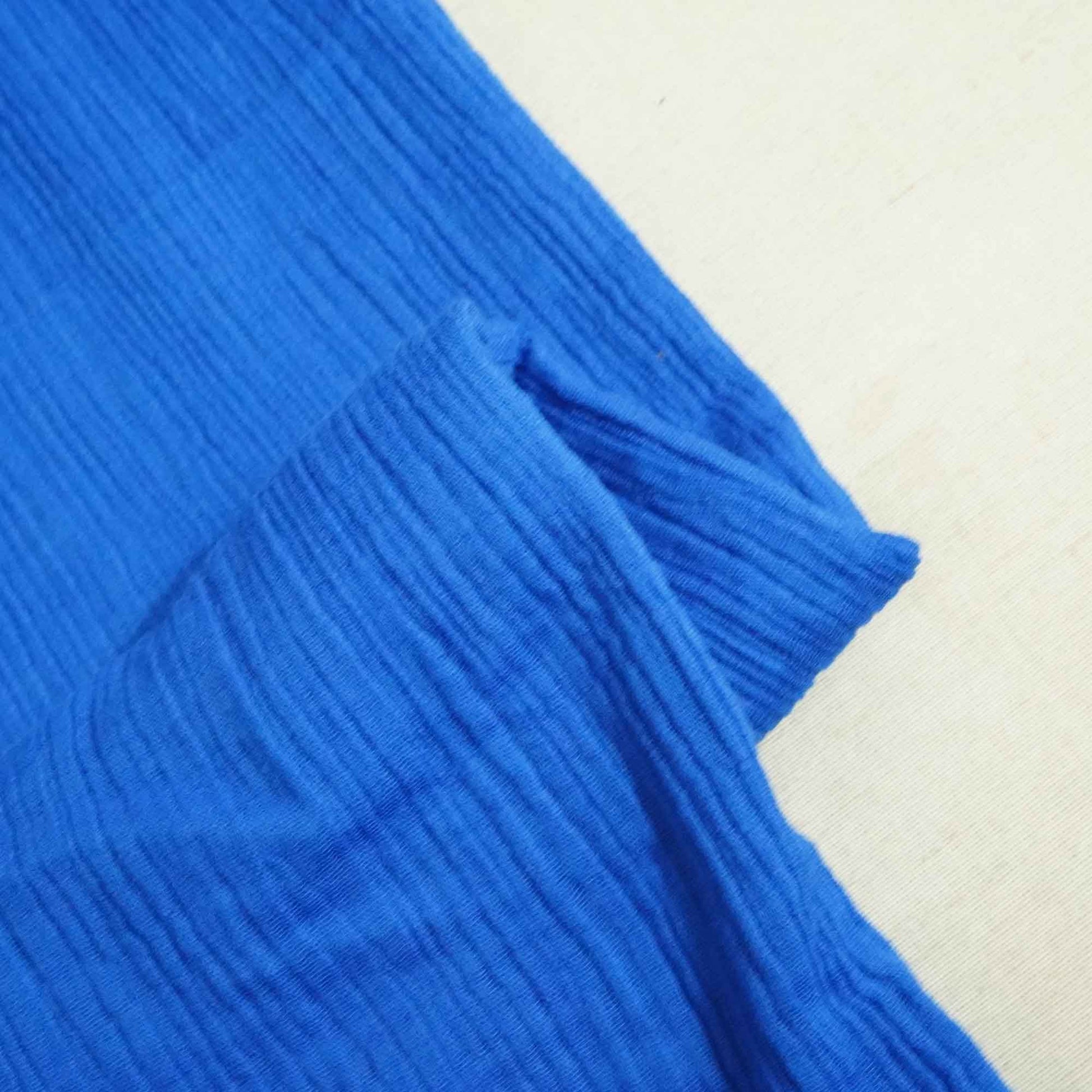 Royal Blue Solid Double Cotton Fabric SKE-26536