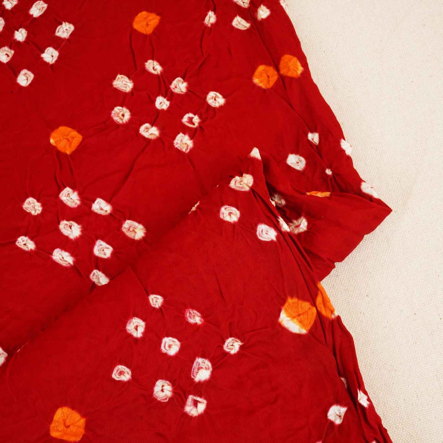 Red Bandhani Print Modal Silk Fabric SC-28266